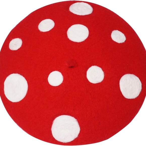 Mushroom Beret Women's Cute Lolita Kawaii Plant Cosplay Cap Vintage Painter Hat